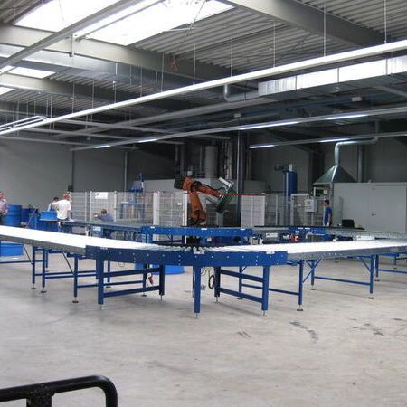 Assembly line for sealing caps (diameter 1,300 mm)